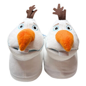 Ground Up Disney Frozen Olaf Snowman 3D Slip-On Plush Slippers Size 3 White New